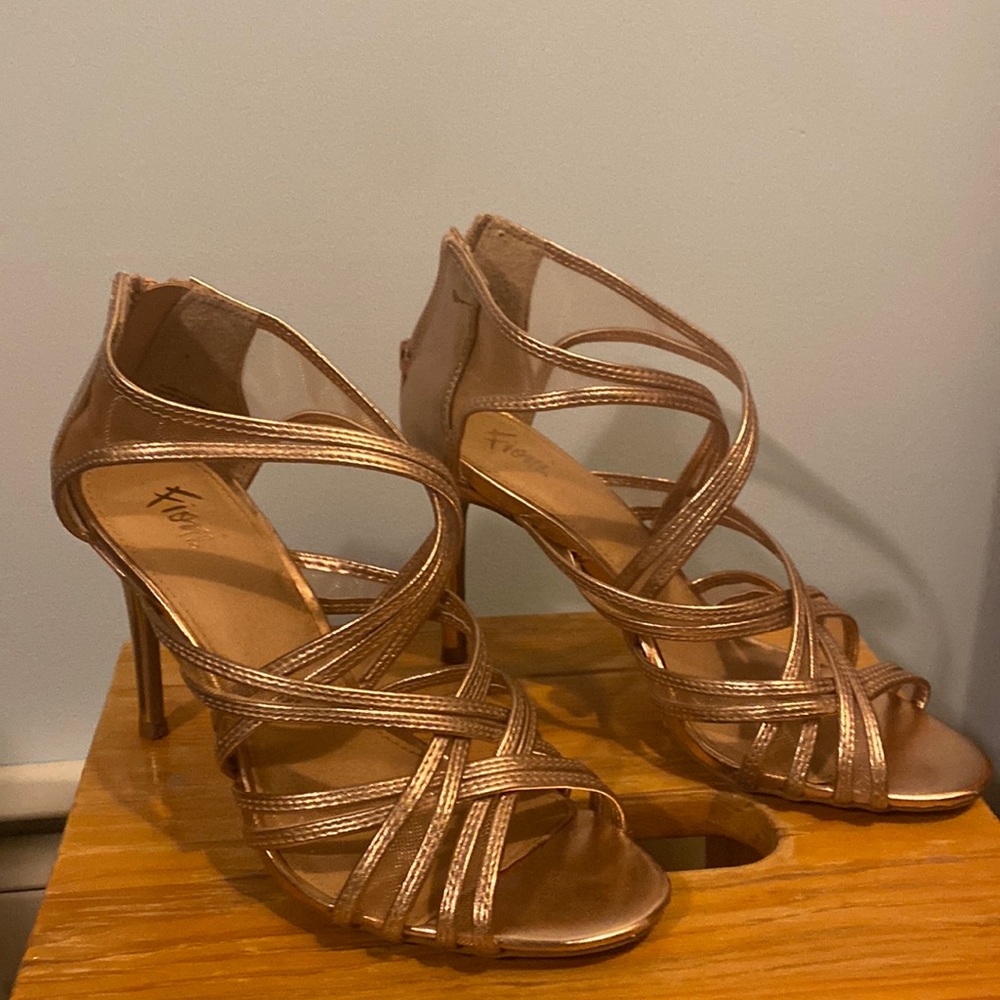 Rose Gold Strappy Heels